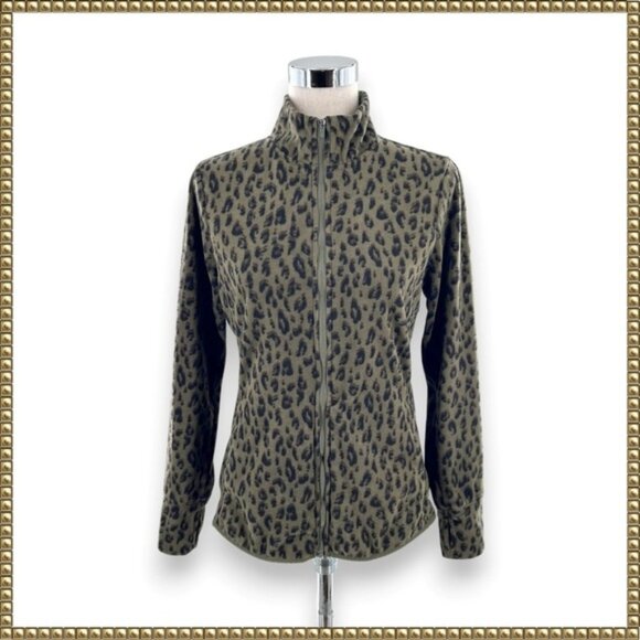 Old Navy Jackets & Blazers - Old Navy Active Leopard Print Full Zip Jacket Green Black Medium